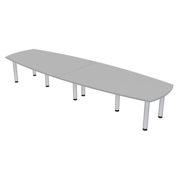 45 in W, 145 in L, 29 in H, Engineered Wood Top, Grey